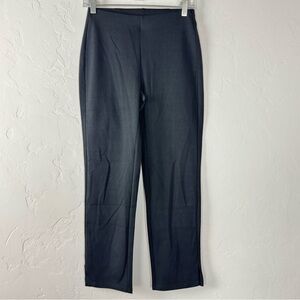 Eileen‎ Fisher Pants Dress Trousers Solid Black Pull On Cotton Ponte Knit Work